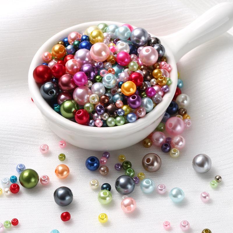 3-8 мм Смешанные Круглые Прямое Отверстие Жемчуг Хайлайт АБС Круглый Жемчуг 600-800 Штук DIY Аксессуары для Одежды Ожерелье