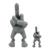 2Pcs/Set Middle Finger Figure Statue Desktop Flip-off Hand Figurine with Legs Rebellious
