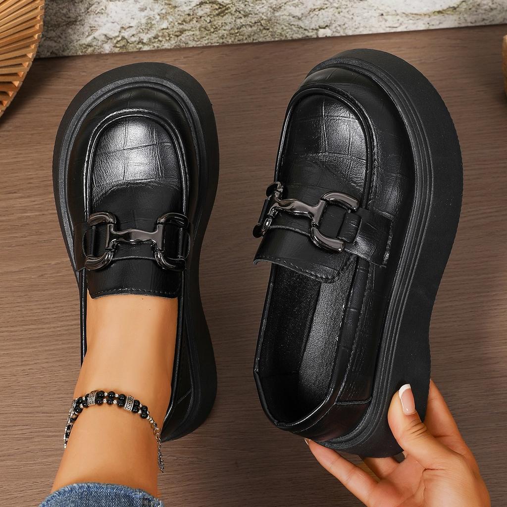 Весенне-осенние туфли на высоком каблуке с неглубоким вырезом, однотонные, на толстой подошве, модные, новые, удобные, повседневные женские туфли