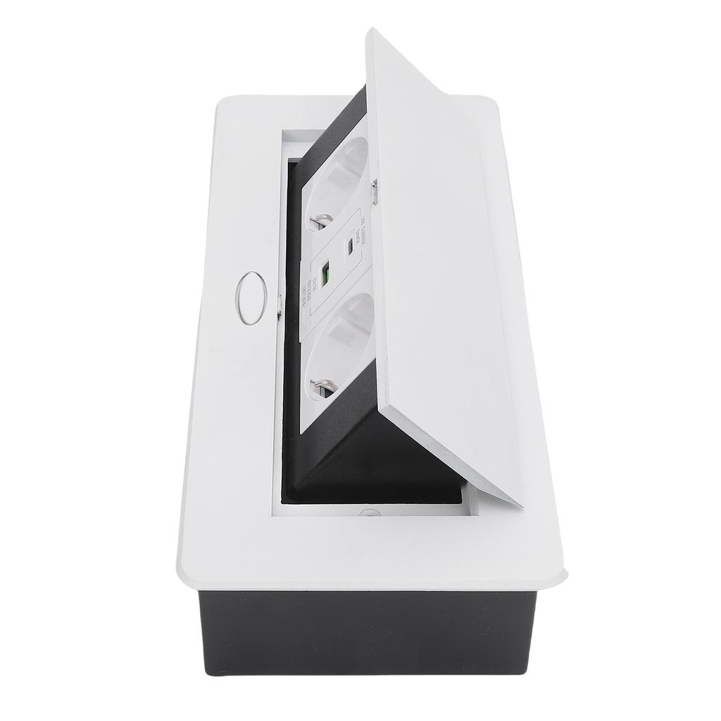 Recessed Desktop Outlet Box Water Proof Power Hub Conference Room Countertop Socket 2 Prong Hole