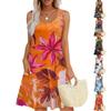 Women's Casual Fashion U-neck Sleeveless Print Dress