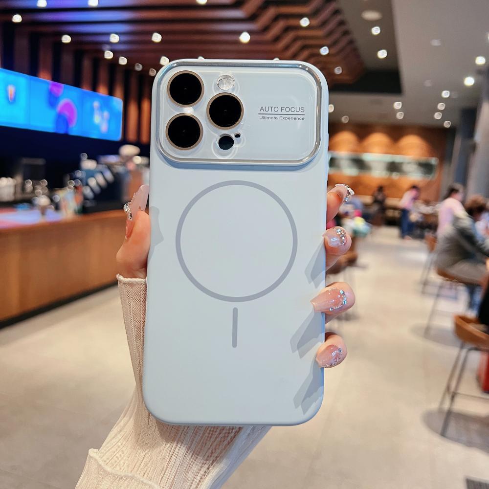 Совместим с iPhone 17, Жидкий силикон с большим окном, Полное покрытие, Тонкий круглый защитный чехол для Apple 16 с магнитной зарядкой
