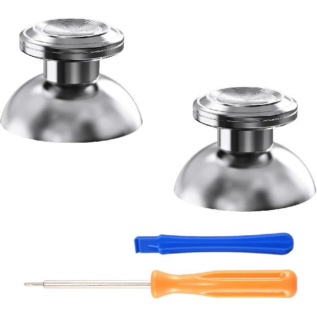 EXtremeRate Кастомные серебристые металлические стики для геймпада PS5, Замена алюминиевых аналоговых стиков-джойстиков для геймпада PS4 - Геймпад НЕ