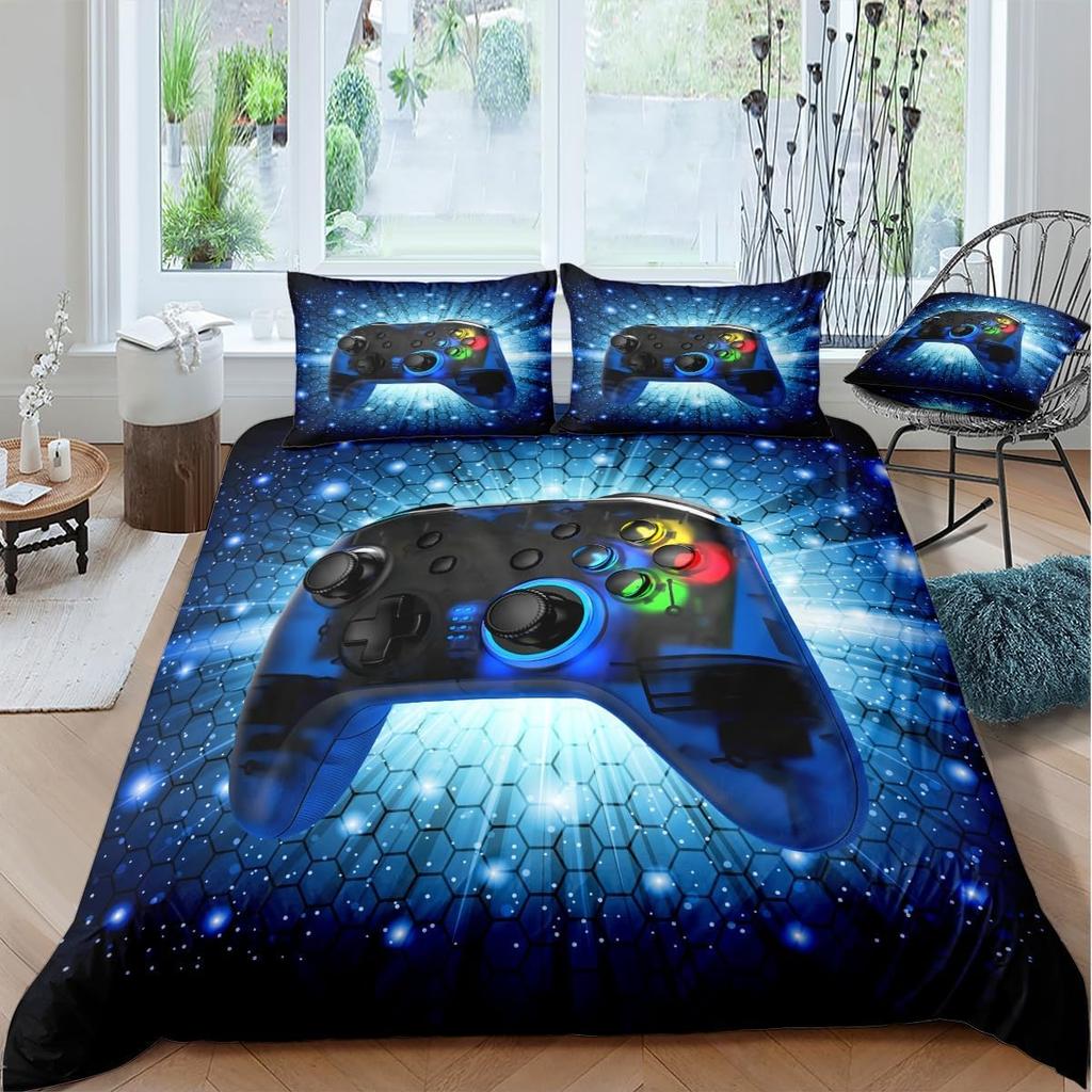 Игровые комплекты постельного белья для мальчиков, игровой комплект пододеяльника, покрывало для видеоигр, игровой дизайн, комплект постельного белья с наволочкой
