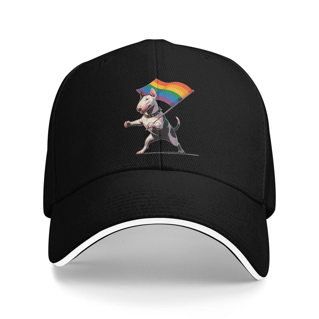 Gay Pride LGBT Miniature Bull Terrier Dog Baseball Cap Casual Sandwich Hats Unisex Adjustable Hats Cap Sport