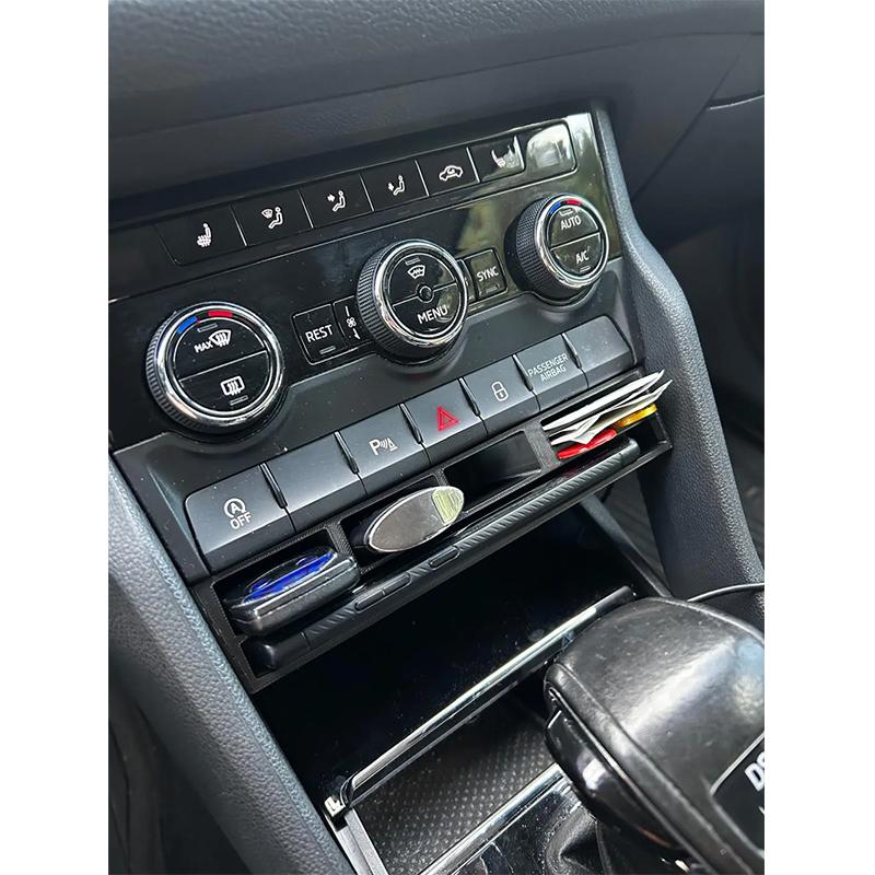 ABS Car Center Console Storage Compartment Multiple Intervals Box Automobile Storage Tool For Skoda Kodiaq Karoq 2017-2022 2023