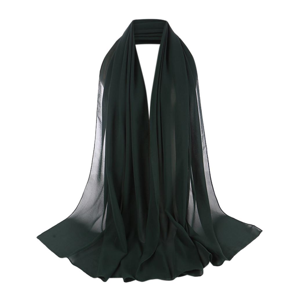 Женские шарфы, однотонный платок на голову, жемчужный хиджаб, легкий модный шарф для волос 