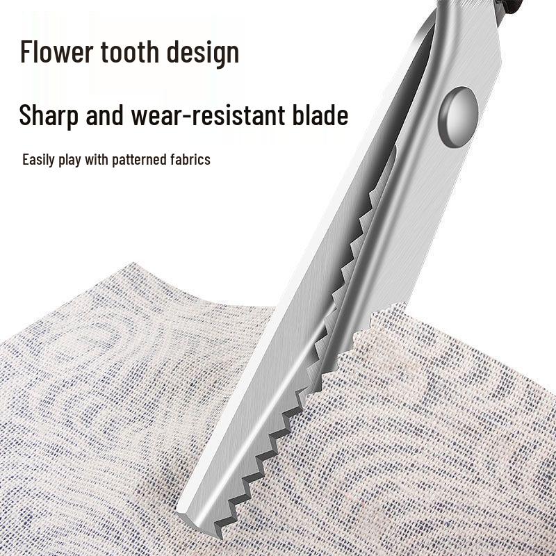 Кружевной оверлок без шитья, фигурные ножницы: Большие волнистые портновские ножницы из нержавеющей стали для краев