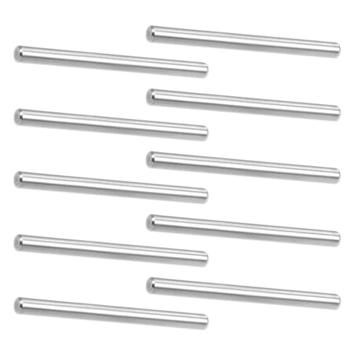 10-Piece Set of 304 Stainless Steel Dowel Pins, Knock Pins, Shelf Support Pins, Insert Type, Straight, for Shelf Supports, Silver (M3*40mm)