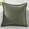 Solid Plush Square Throw Pillow Cover With Piped Edge For Sofa Bed Office Living Room Home Decor