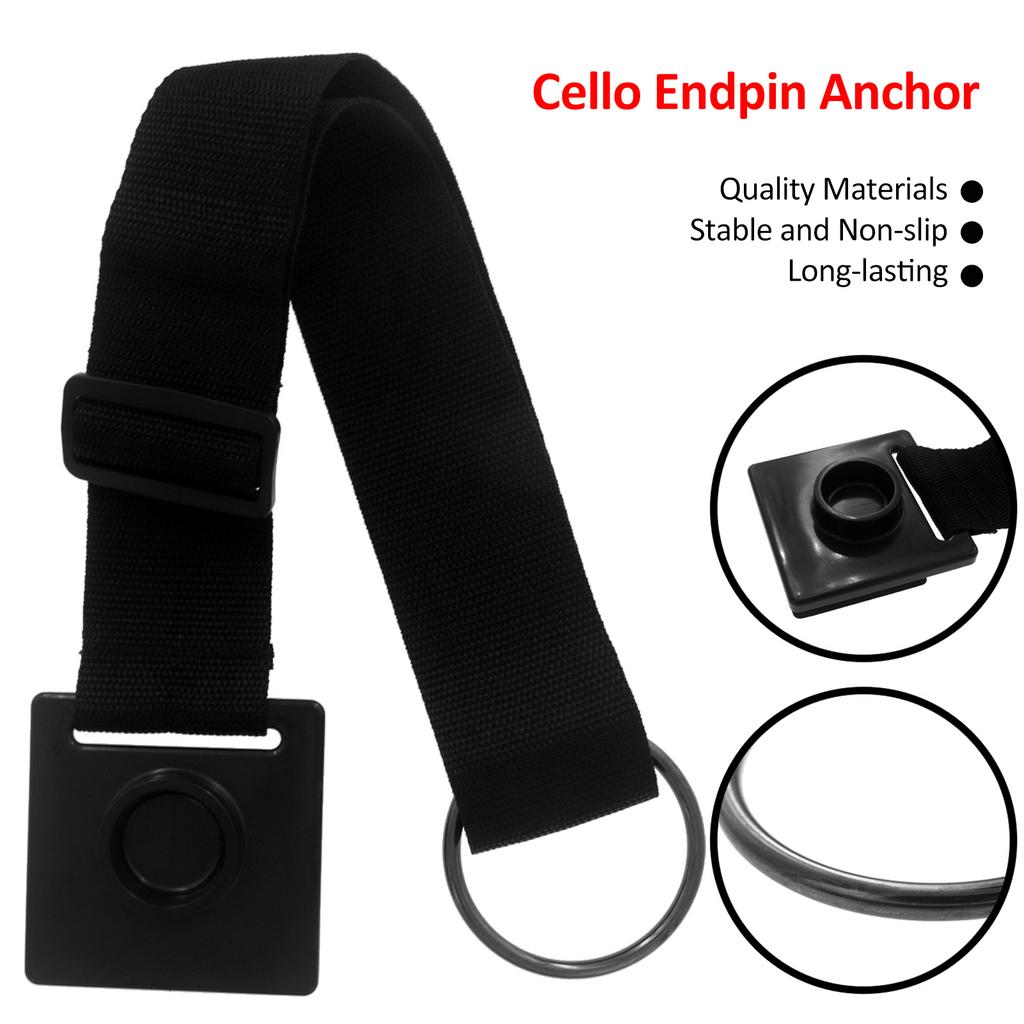 Cello Endpin Anchor Cello Antiskid Device Adjustable Strap Non Slip Stopper Holder Stand with O Ring and Anti Scratch