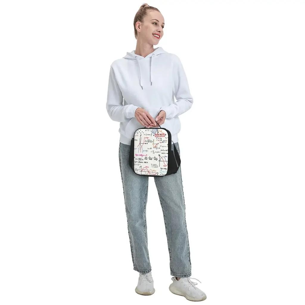 Математические формулы Математические числа Изолированные сумки для ланча на работе Школьные гики Научные головоломки Герметичный охладитель Термобокс для ланча