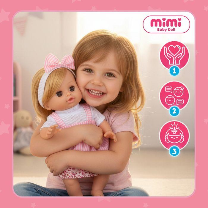Poupée bébé réaliste MiMi 30 cm, parle et pleure - Kinderplay (KP2006)