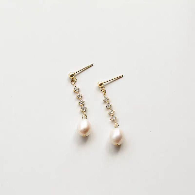 Оригинальные серьги с бриллиантами и жемчугом для женщин, классическая элегантность, многослойные серьги, хип-хоп, милые украшения, подарок