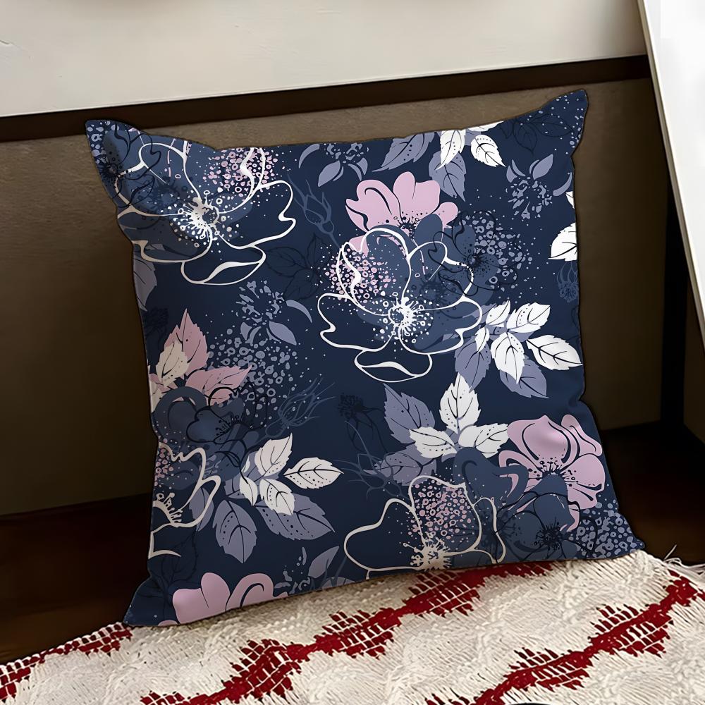 Fine Art Petal Illustration Cushion Cover Reversible Soft Durable Pillow Cover Home Car MultiScene Use for Daily Comfort