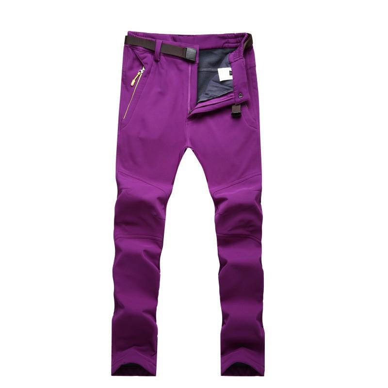 Mens Womens Winter Fleece Lined Hiking Pants Waterproof Windproof Outdoor Ski