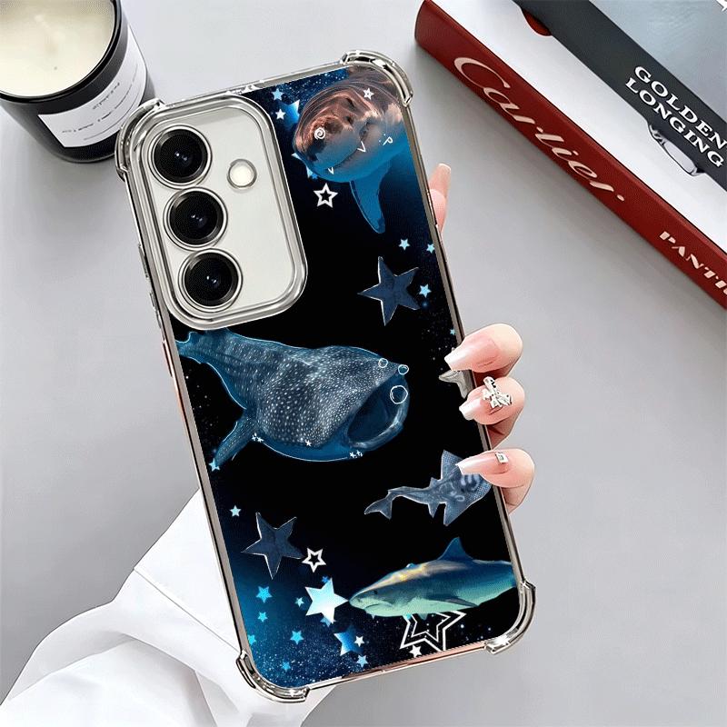 Мягкий чехол для телефона с китовой акулой для Samsung A17 A27 A07 A37 A57 A16 A56 A15 A55 A14 A54 A13 A53 A26 A36 A25 A35 A24 A34 A23 A3