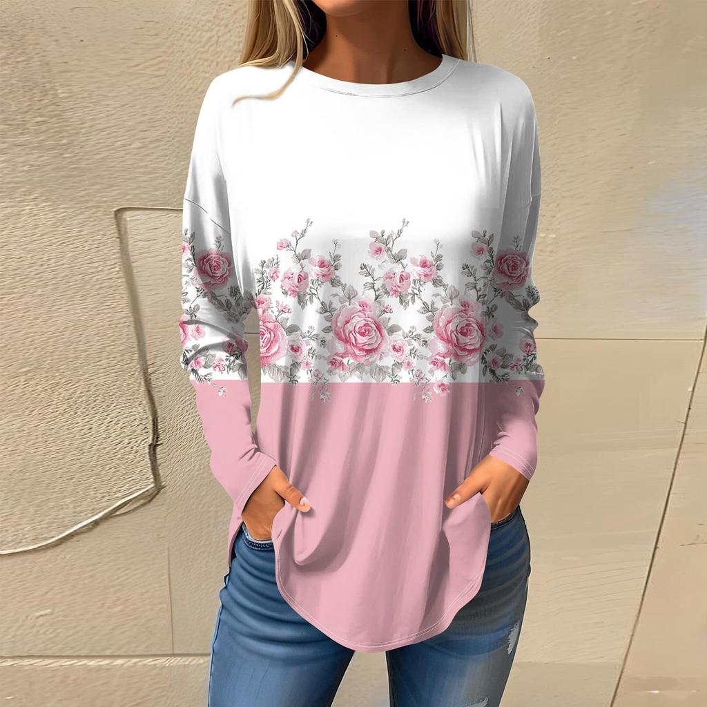 Футболки для женщин, осенние повседневные рубашки с длинным рукавом, толстовка, винтажный топ с графическим принтом, пуловер