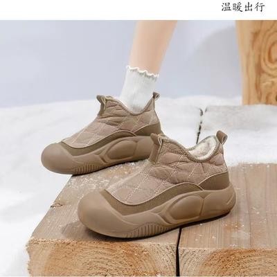 Женская обувь хлопковая обувь зимняя новая бархатная утолщенная обувь для снега женские универсальные повседневные нескользящие короткие ботинки женская хлопковая обувь теплая обувь