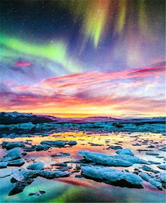 RUOPOTY Frame Picture Diy Painting By Numbers For Adults Green Aurora Landscape Canvas By Numbers For Home Decors Artwork