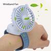 Портативный вентилятор для часов с регулируемым ремешком на запястье Детский мультяшный электрический вентилятор Встроенный аккумулятор Синий