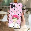 Милый Кот Мальчик Сайки Кусуо Чехол для Телефона Для IPhone 16 Pro Max 15 17 Plus 14 13 12 Mini 11 Черный Чехол