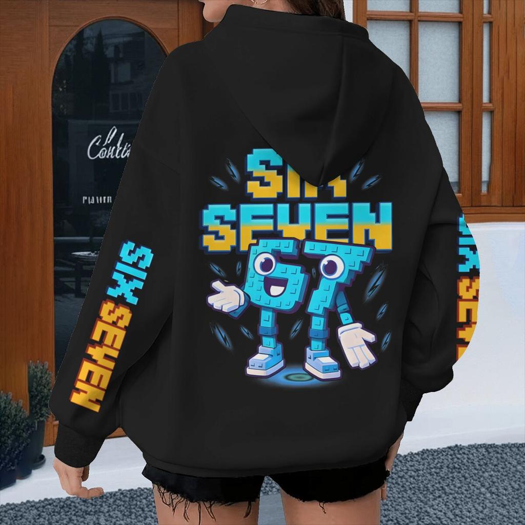 Y2K Six Seven Meme Gaming Hoodies Men Women Long Sleeve Hoody Printed with Six Seven Casual Streetwear Unisex Clothing