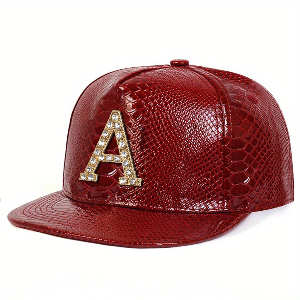 Металл с дрелью Крокодиловая зернистая ПУ кожа Хип-хоп шляпа Унисекс Кепка бейсболка с плоским верхом Модные уличные солнцезащитные шляпы Кепки для отдыха и путешествий