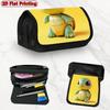 1pc Cartoon Turtle Design Double Layer Flip Pencil Case - Large Capacity Zipper Closure, Suitable for Schools, Offices And Travel, Ideal Birthday/Holi