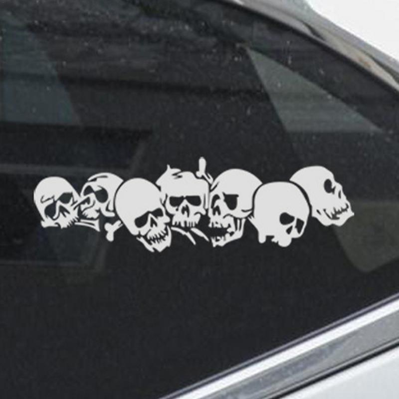 Наклейки с изображением черепа на мотоцикле, светоотражающие наклейки на автомобиль на Хэллоуин, устойчивые к царапинам, крутые наклейки на автомобиль, ужасные наклейки на мотоцикл для поездок на работу