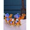 Paper Mache Handcrafted Showpiece Camel Set for Home Decor - Yellow (Set of 5)