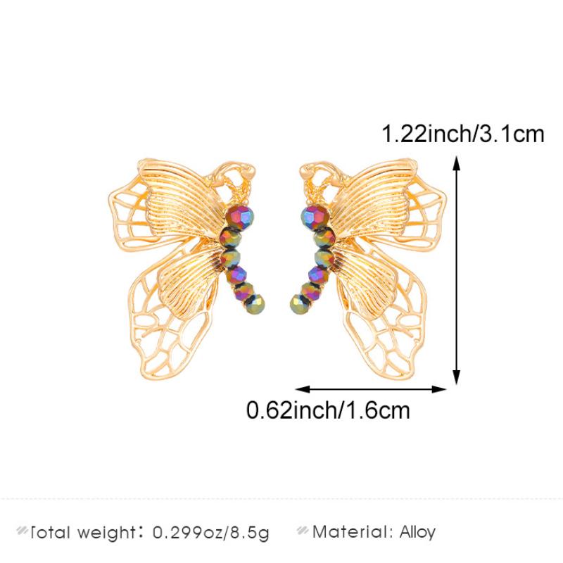 New European and American Dark Hollow Butterfly Rose Earrings with Cold Style Gothic Earrings