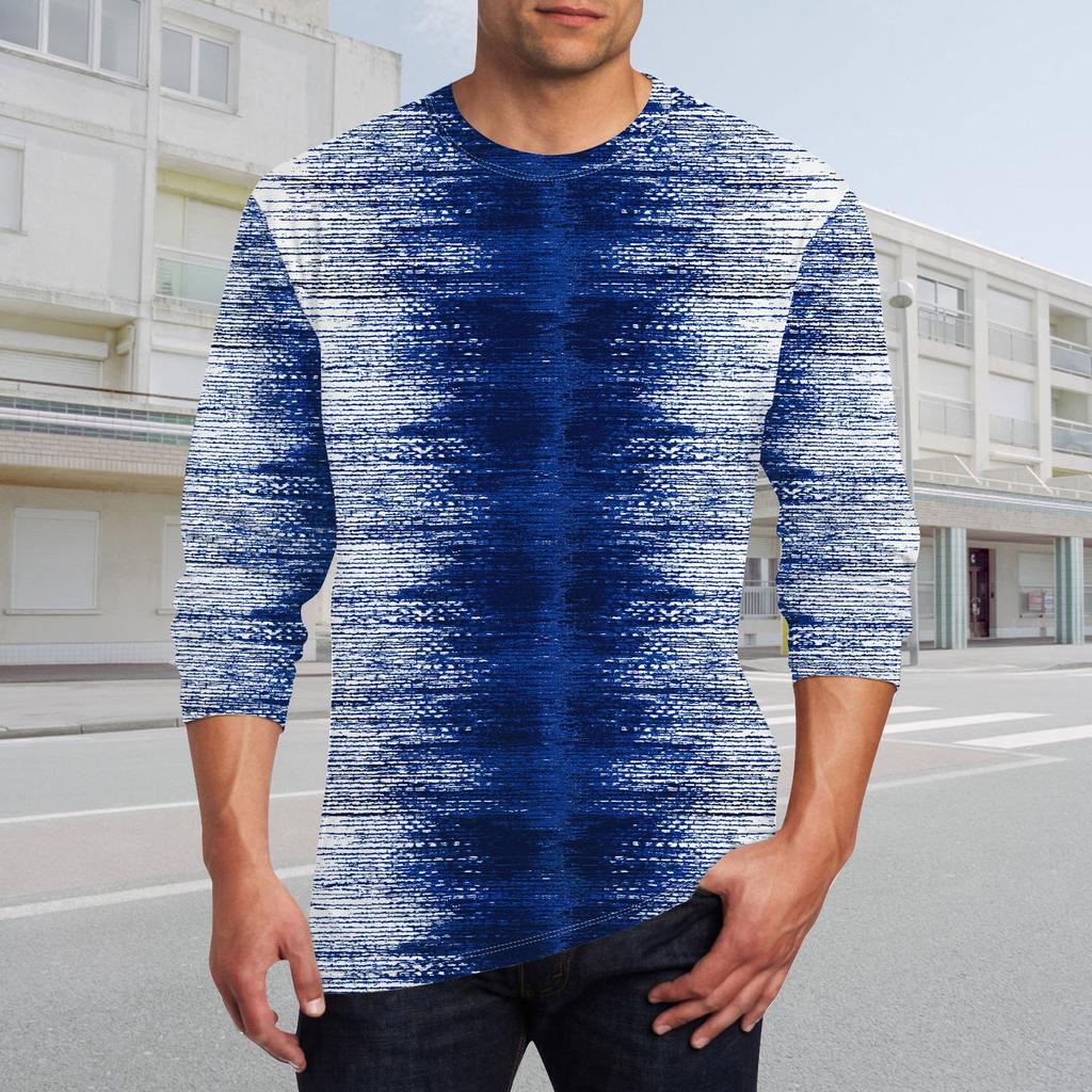 Муж. Футболка Круглый вырез Одежда Одежда На открытом воздухе Длинный рукав С принтом Модельер Винтаж