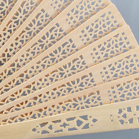 1/10/20Pcs Wooden Folding Fan Hollow Portable Fan Summer Hand Held Ribs Wedding Desktop Decoration