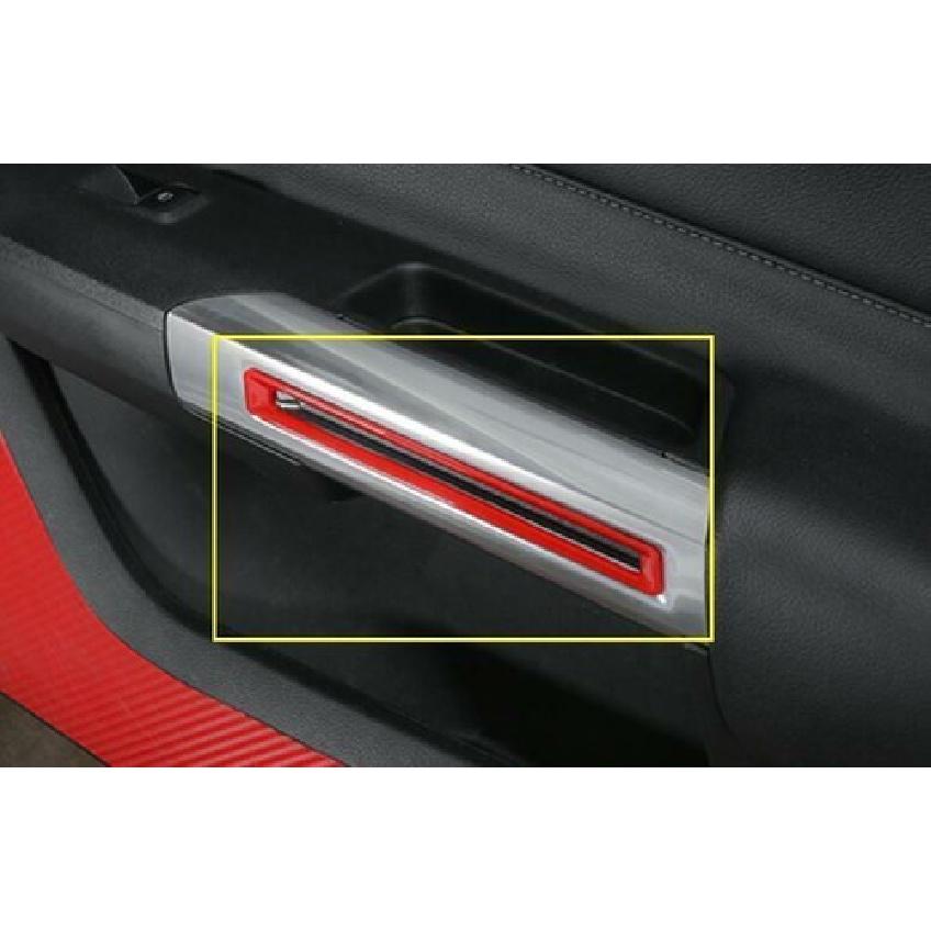 For Ford Mustang 2015- Gloss Red Interior Door Handle Cover Decoration 2PCS