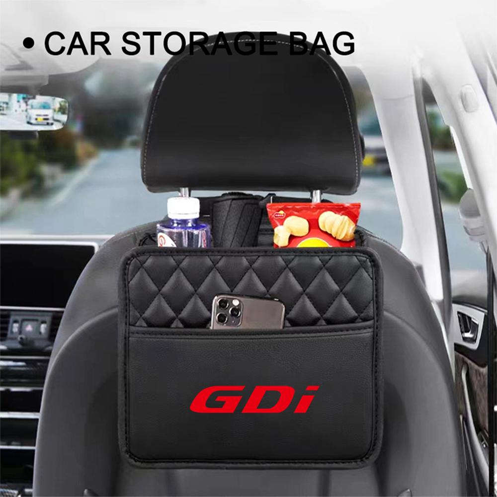 Auto Badge Styling Organizer Leather Car Seat Back Storage Bag Accessories For Hyundai Elantra Wagon i20 i30 Tucson i10 ix35 i40 PP17