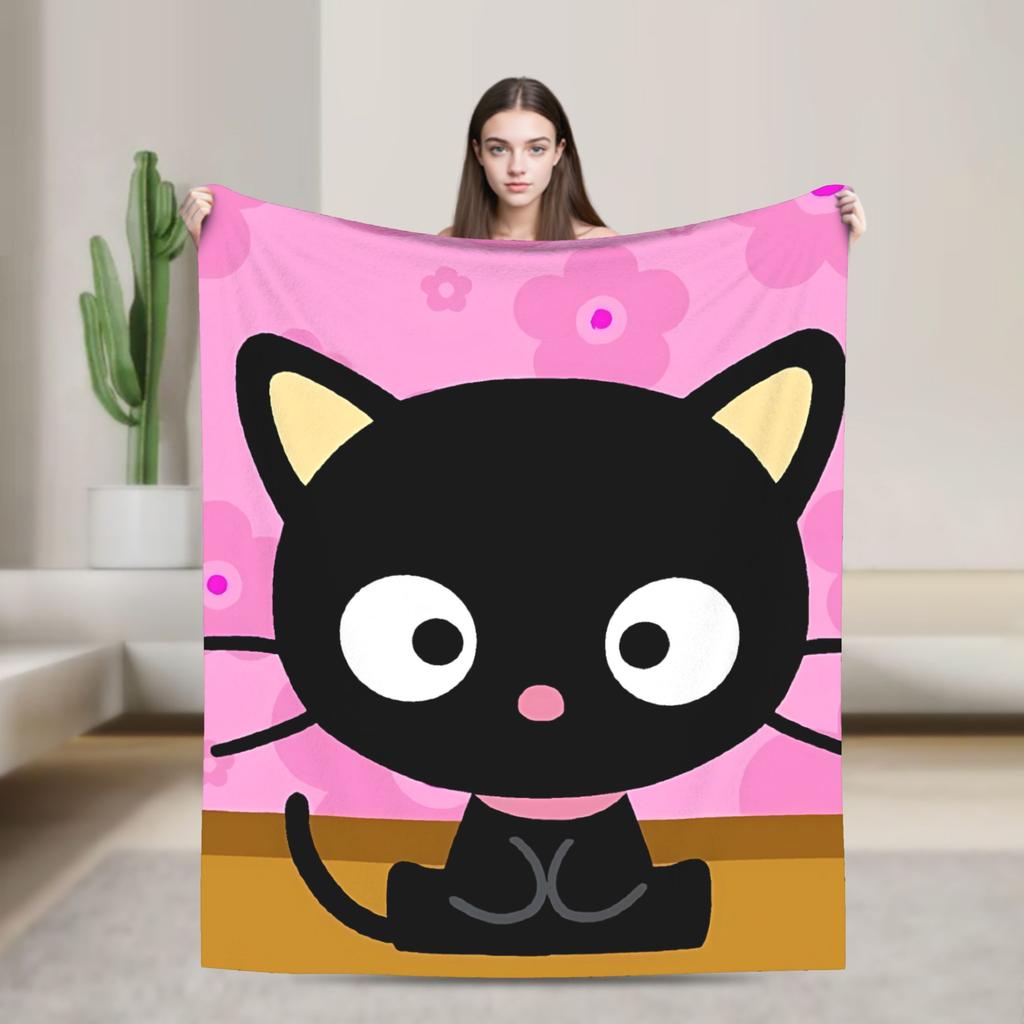 Милый плед с котиками Chococats, мягкий теплый графический плюшевый плед для детской спальни, фланелевое покрывало на кровать