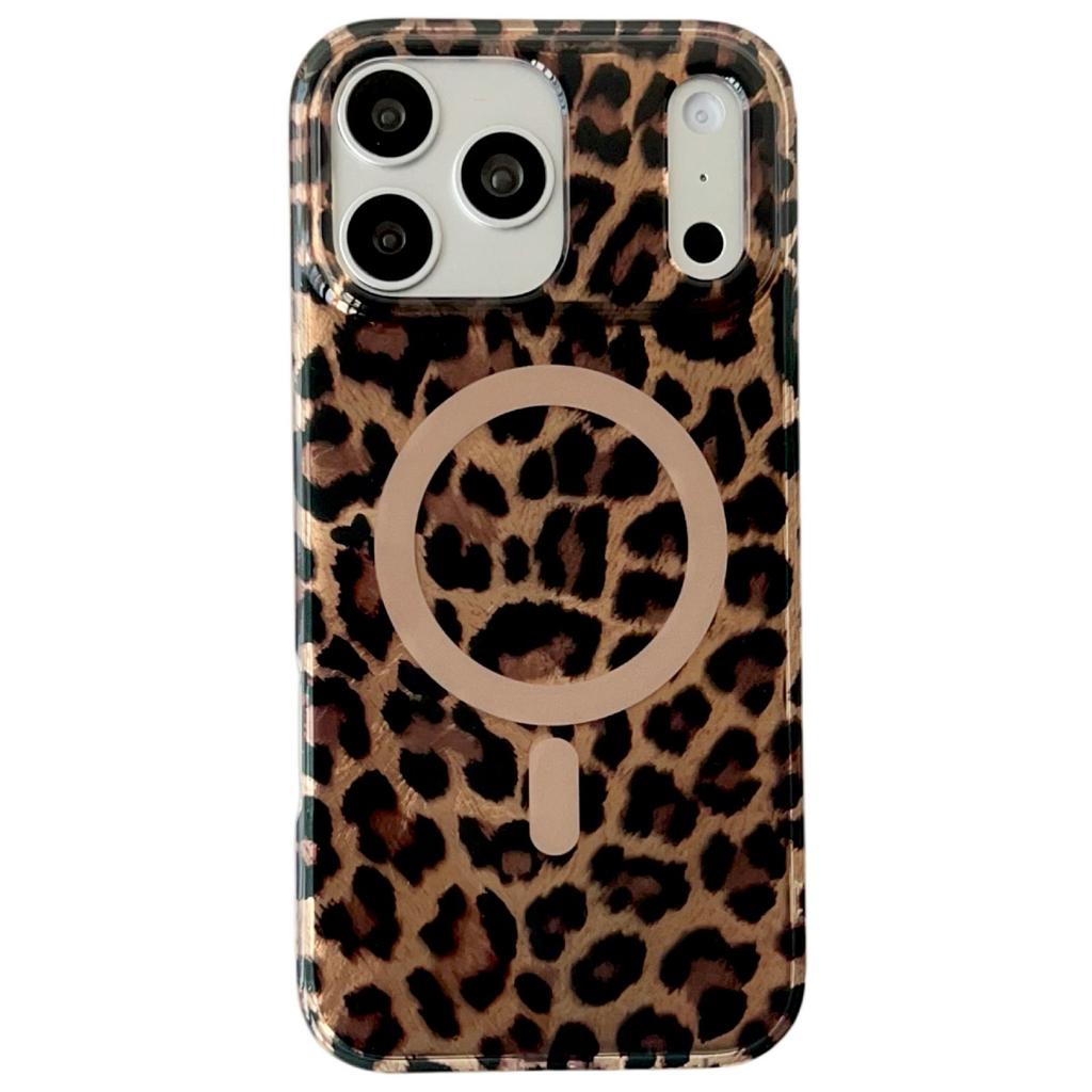 For iPhone 17 Pro Max Case Compatible with MagSafe IMD Leopard Print TPU PC Phone Cover