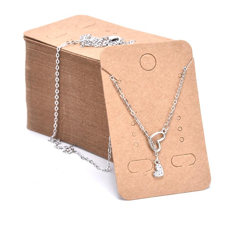 100Pcs Earrings Necklace Holder Display Card Jewelry Display Kraft Card Tag