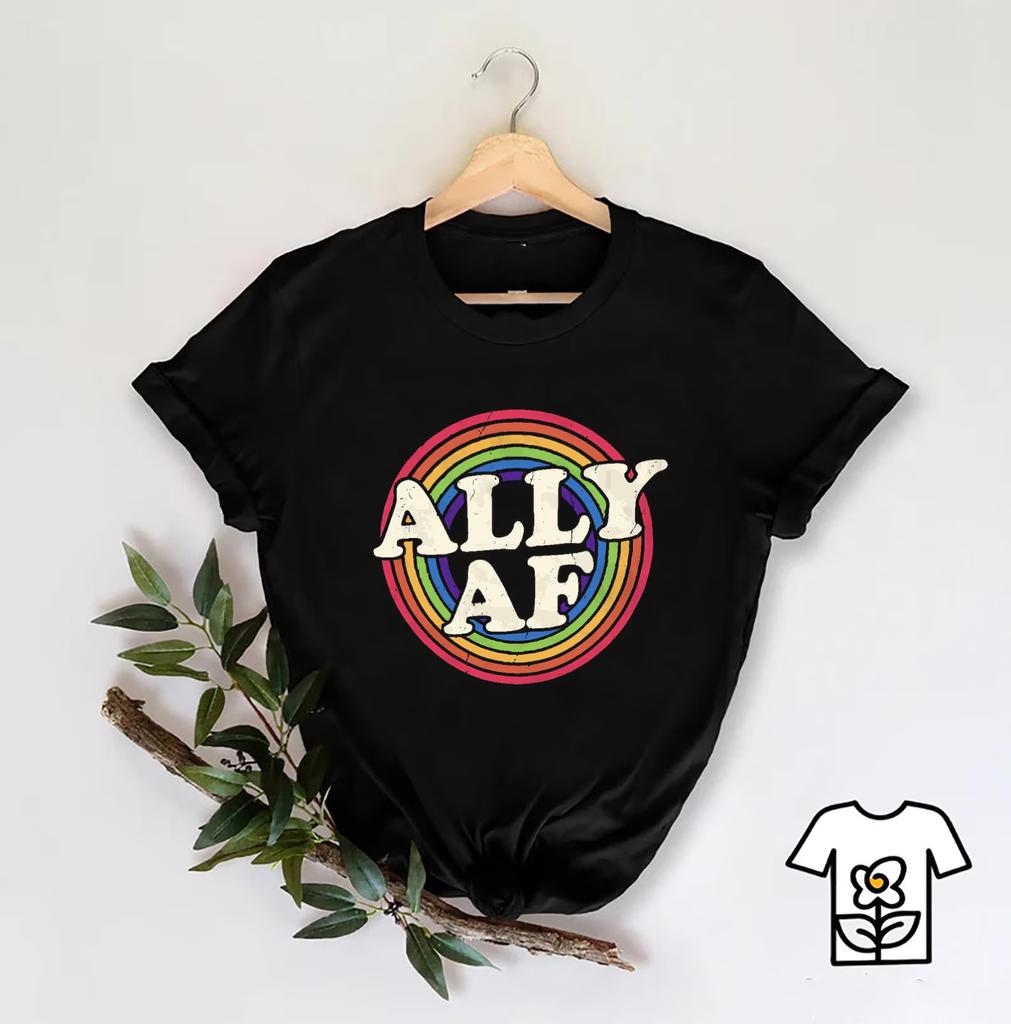 LGBT Pride Ally Shirt Rainbow Graphic Tee