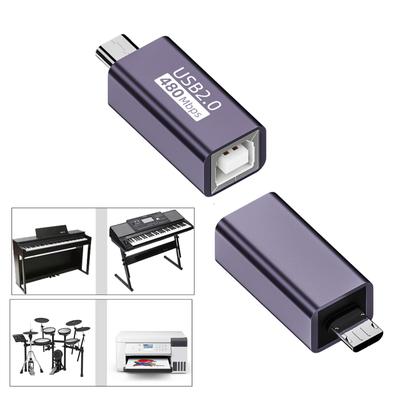 Переходник-конвертер USB B (мама) на USB/Type C/MiDi/Mini USB/Micro USB (папа) 480 Мбит/с Передача данных для фортепиано и многого другого