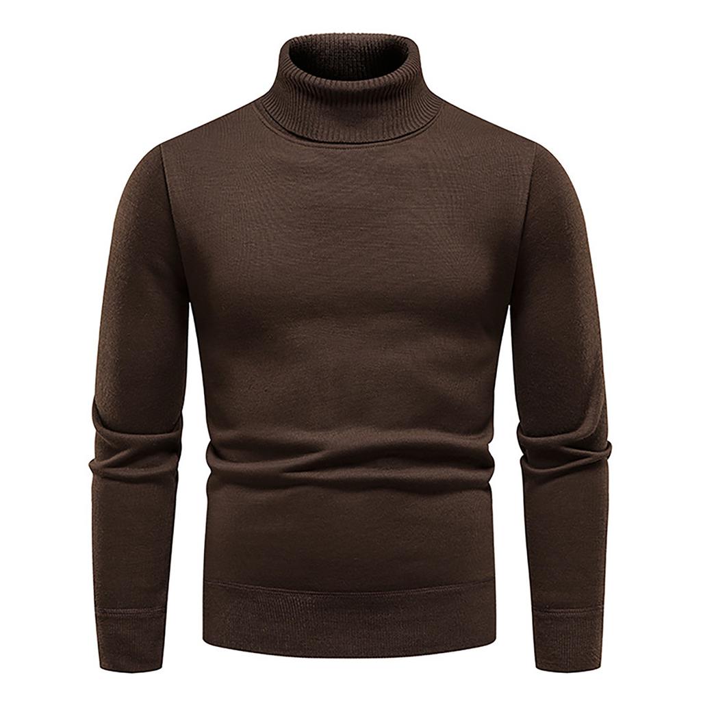 Men's Autumn And Winter Casual  Knitted Solid Color Decorative Pattern Sweater