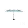 Parasol extérieur rectangulaire double face de 4,5 m avec manivelle (vert clair) (sans pied)