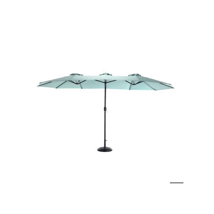 Parasol extérieur rectangulaire double face de 4,5 m avec manivelle (vert clair) (sans pied)