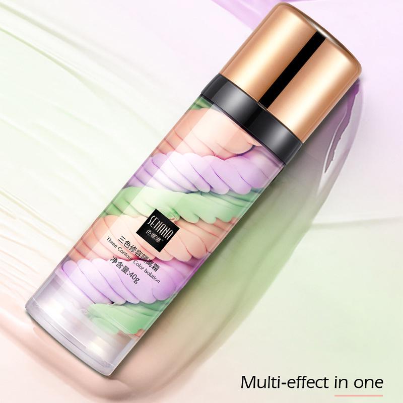 3 Color Isolation Cream Face Makeup Base Cream 40g Lasting Moisturizing Waterproof Oil-controlling Delicate Moisturizing and Brightening Skin Tone