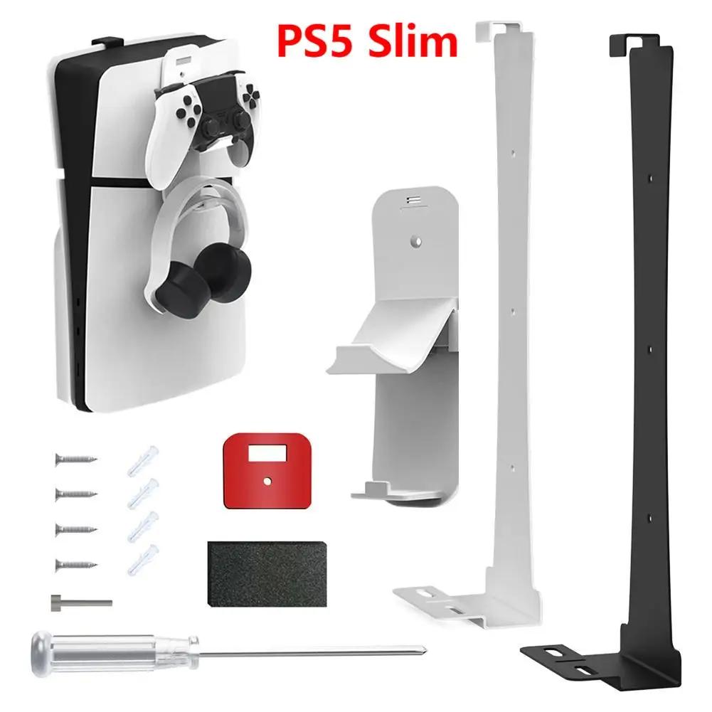 Wall Mount Storage Bracket For PS5 Slim Stand Space Saving Gamepad Headset Hook Display Holder for Playstation5 Slim Accessories