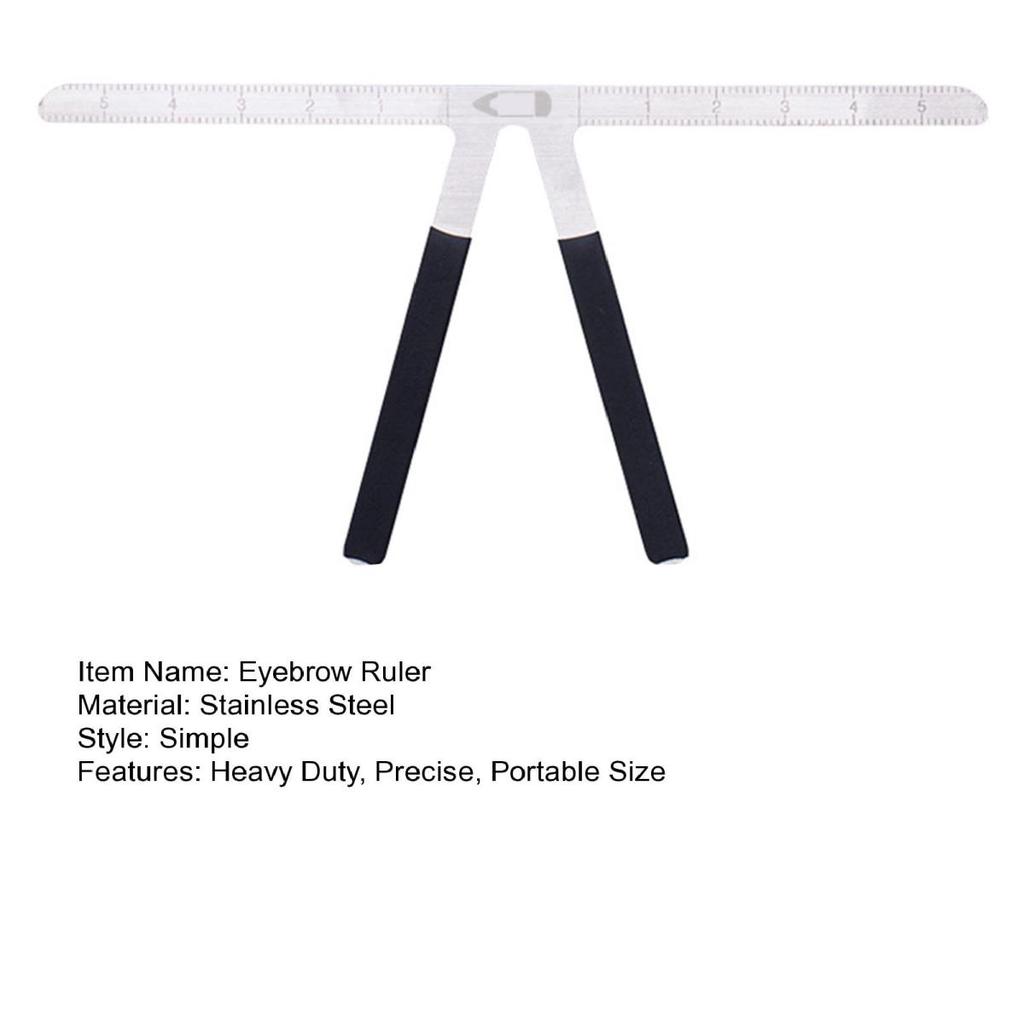 Stainless Steel Eyebrow Positioning Ruler Eyebrow Golden Ratio Caliper 3-Point Positioning Ruler Microblading Brow Guide Measuring Tool