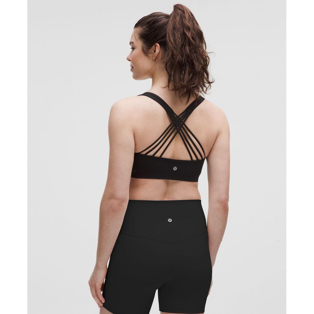 Спортивный бюстгальтер Lululemon Flexiflex с перекрещивающимися лямками *Легкая поддержка, размер чашки D Ddd Чёрный