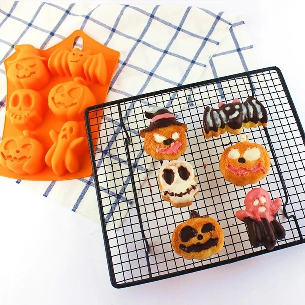 Силиконовая форма для торта на Хэллоуин, форма для тыквы, шляпа призрака, череп, форма для выпечки шоколада, форма для выпечки печенья, бисквита, форма для выпечки торта