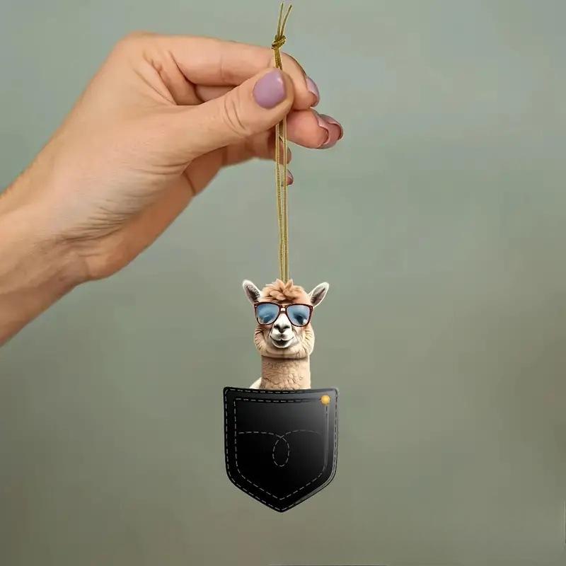 Новый карманный милый лягушонок альпака щенок котенок серия акриловая плоская подвеска украшение для зеркала заднего вида автомобиля подарок подвеска украшение на рождественскую елку